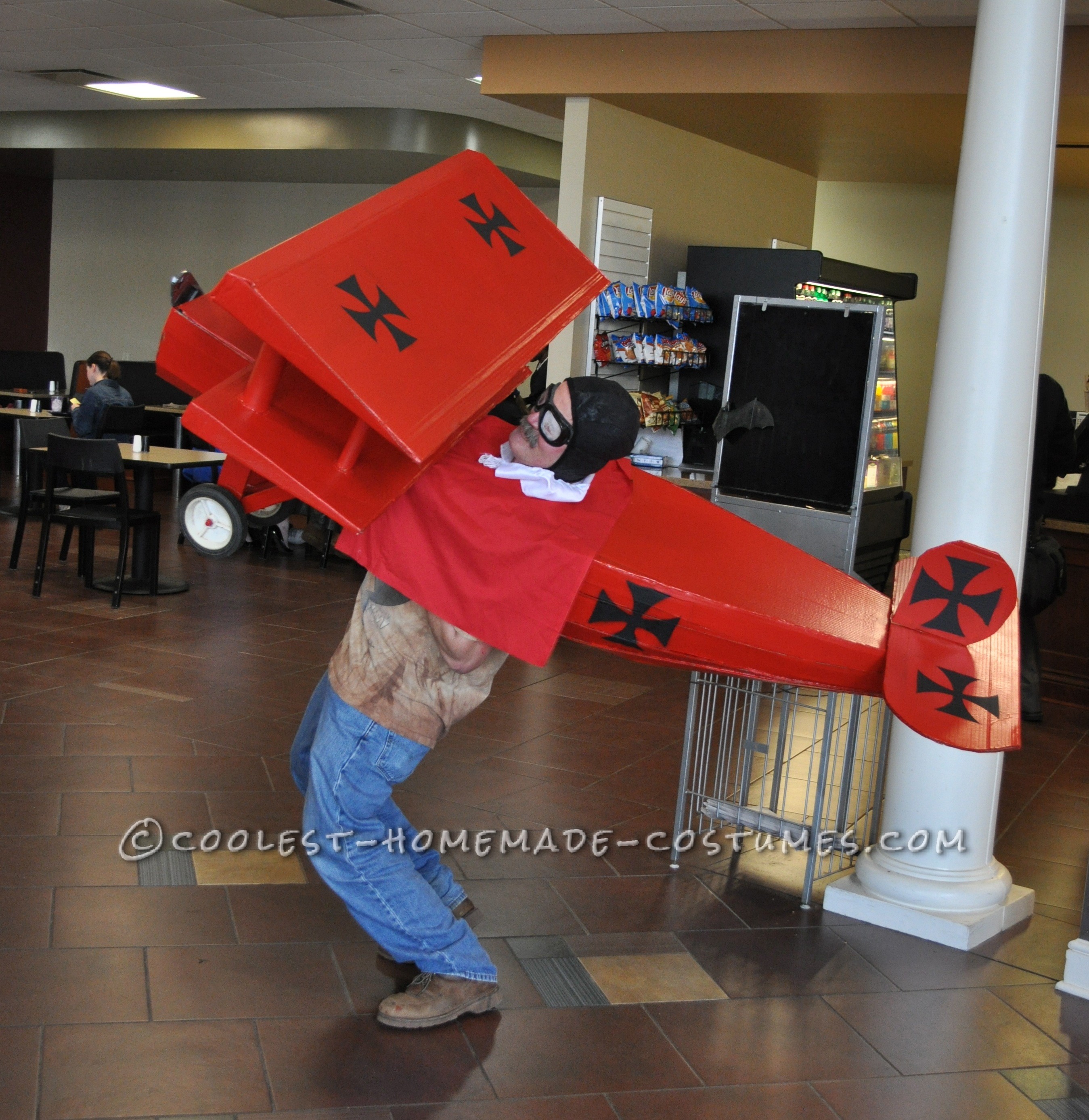 Cool Red Baron Cardboard Box Costume Idea