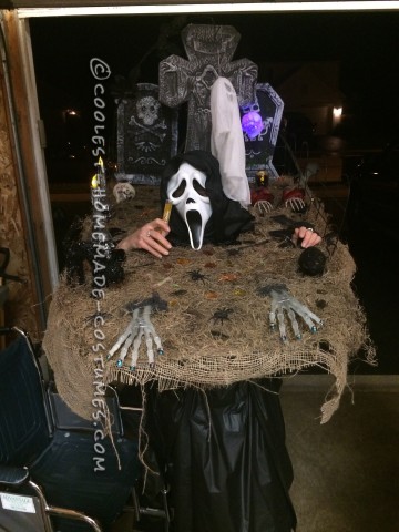 Homemade Walking Cemetary Halloween Costume for a Woman