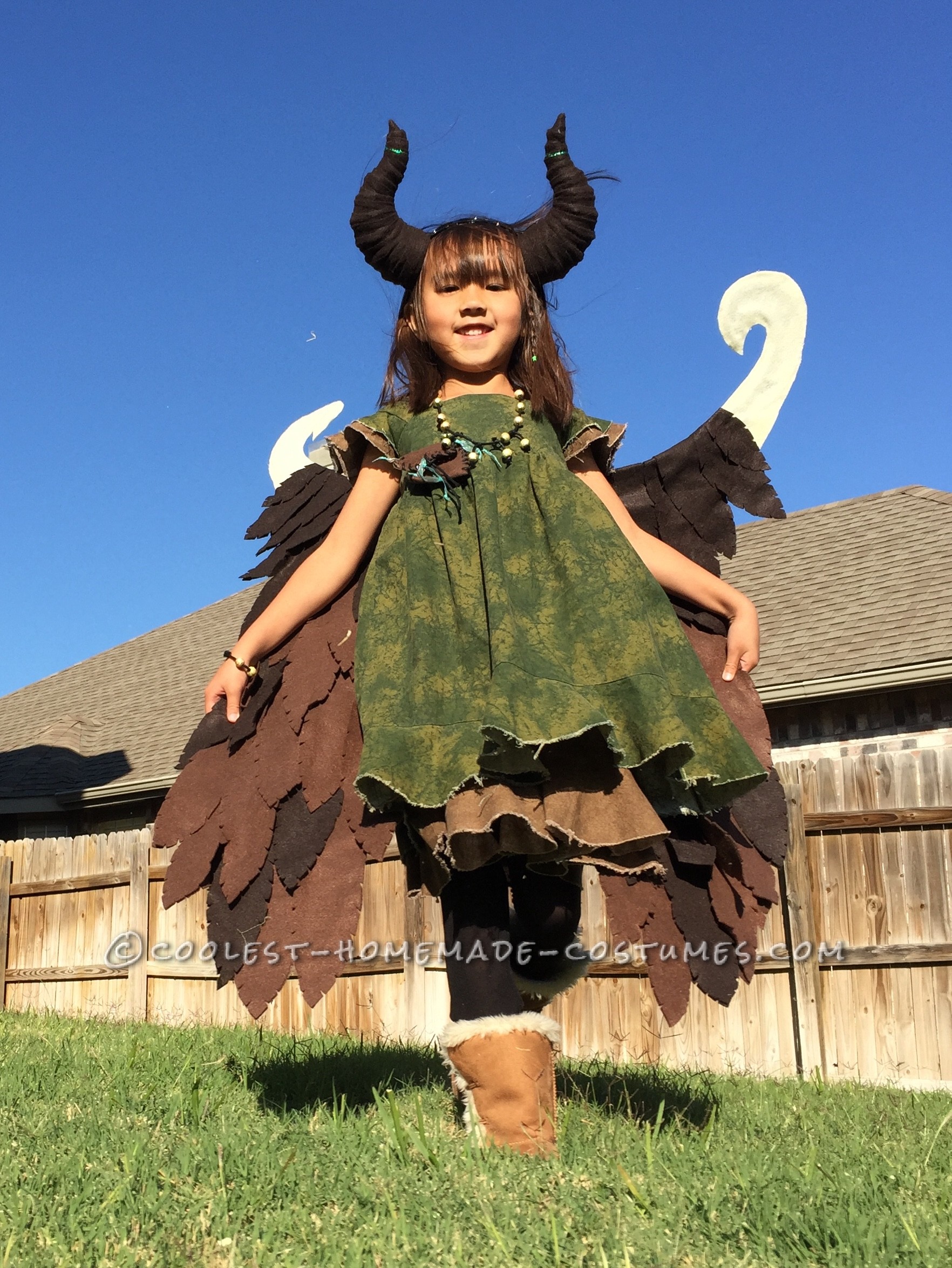 Young Homemade Maleficent Costume - Only If She Could Fly!