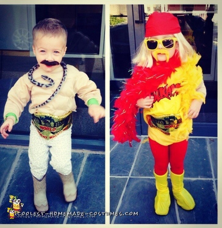 Hulk Hogan and Jake the Snake DIY Toddler Costumes