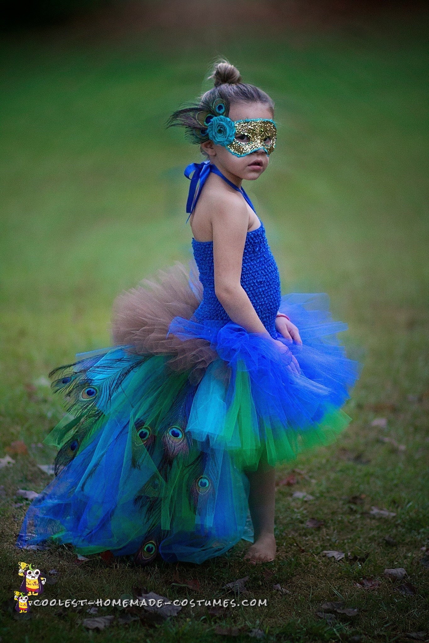 Pretty Homemade Peacock Costume for a Girl