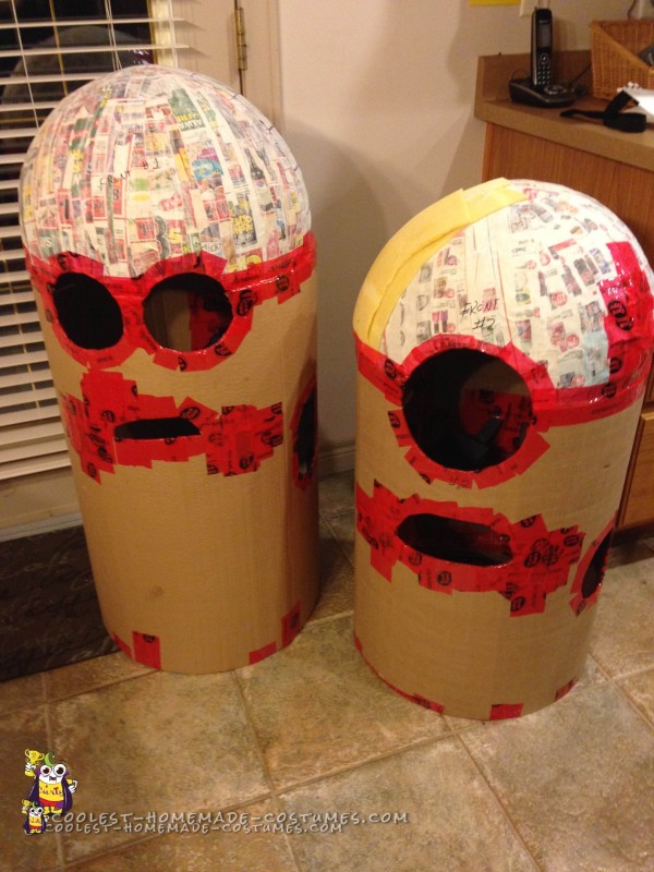 Assembled bodies for both Minion Costumes