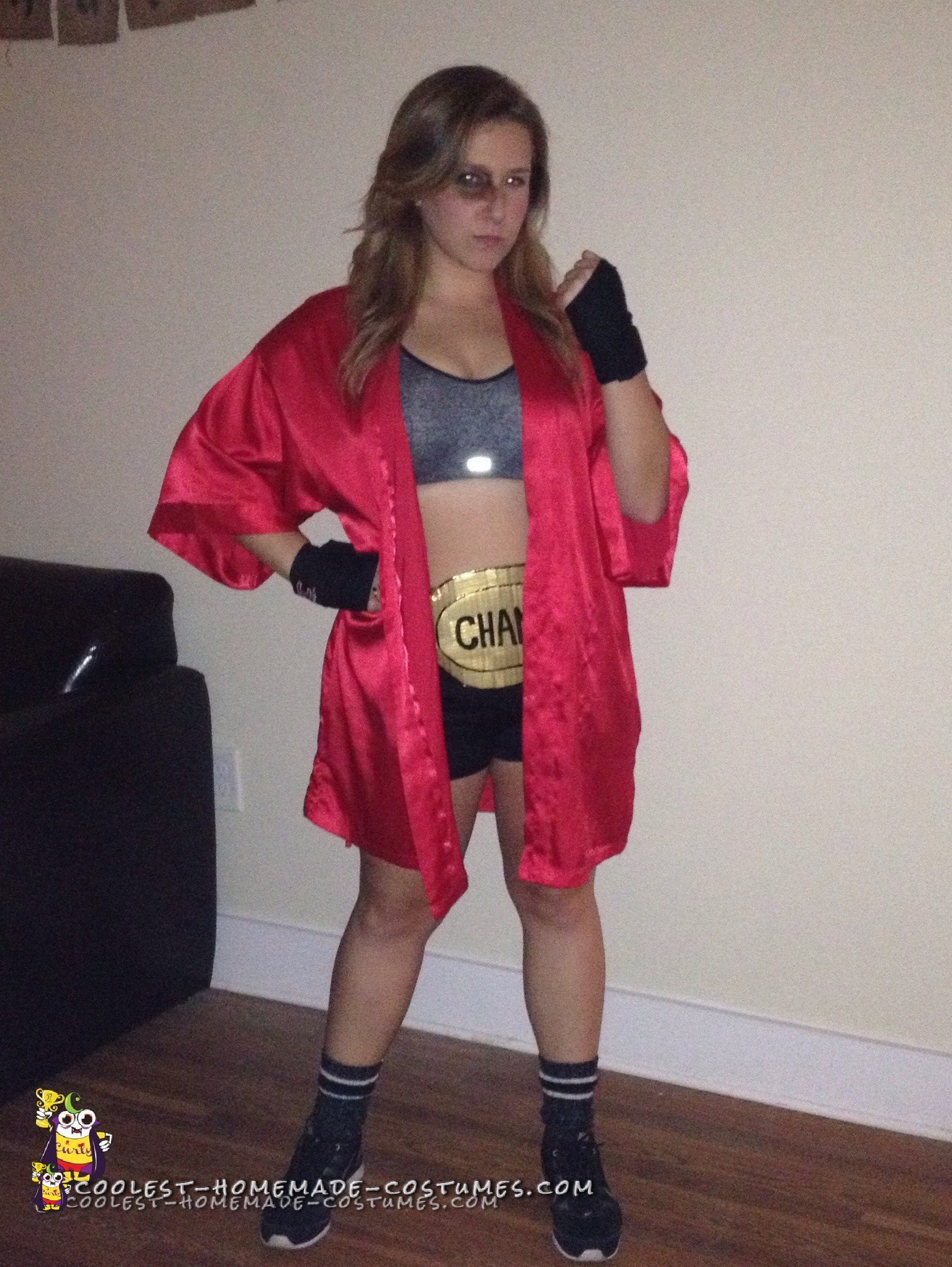 Knockout Woman's Boxer Costume
 Homemade Female Boxer Costume