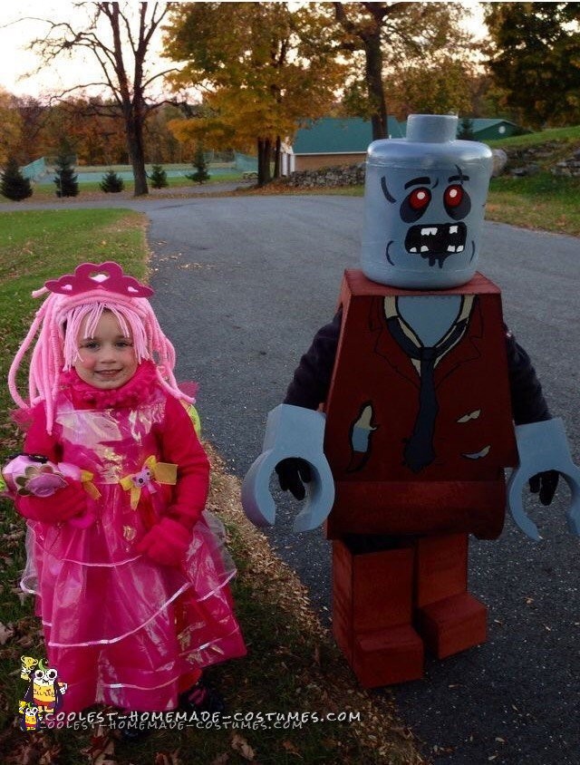 Zombie Minifigure Costume for a Boy and Little LaLaLoopsy Sister