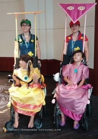 Princess Daisy and Princess Peach Costumes for Wheelchairs