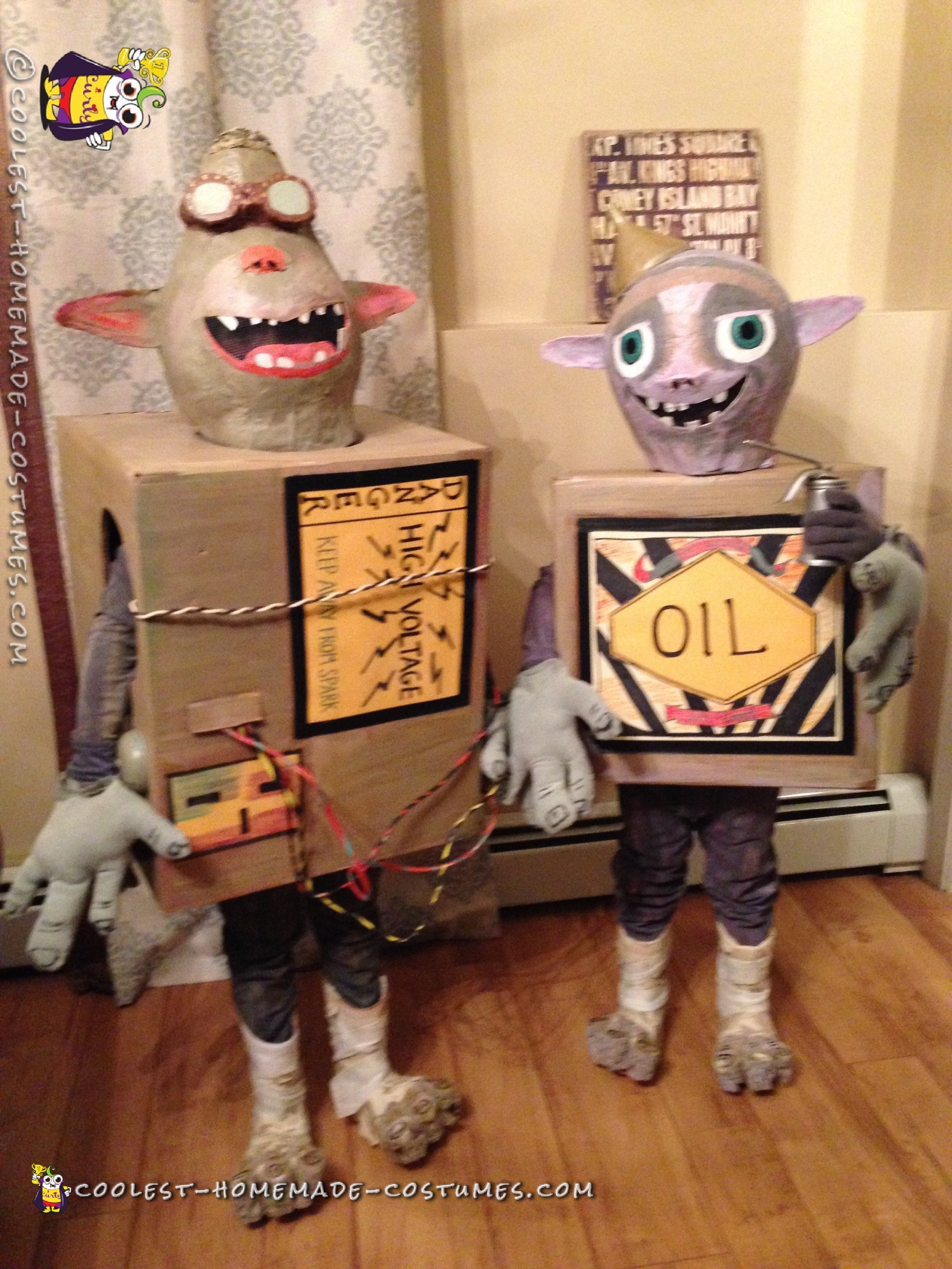 Coolest DIY Boxtrolls Costumes:  Oil Can and Sparky