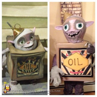 Coolest DIY Boxtrolls Costumes:  Oil Can and Sparky