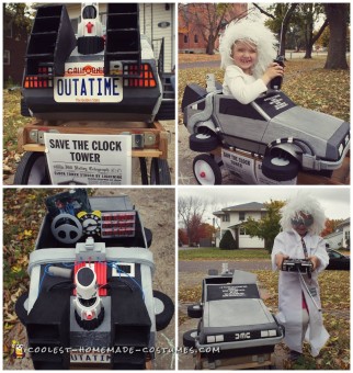 Awesome Homemade Back to the Future Doc Brown and Delorean Costume