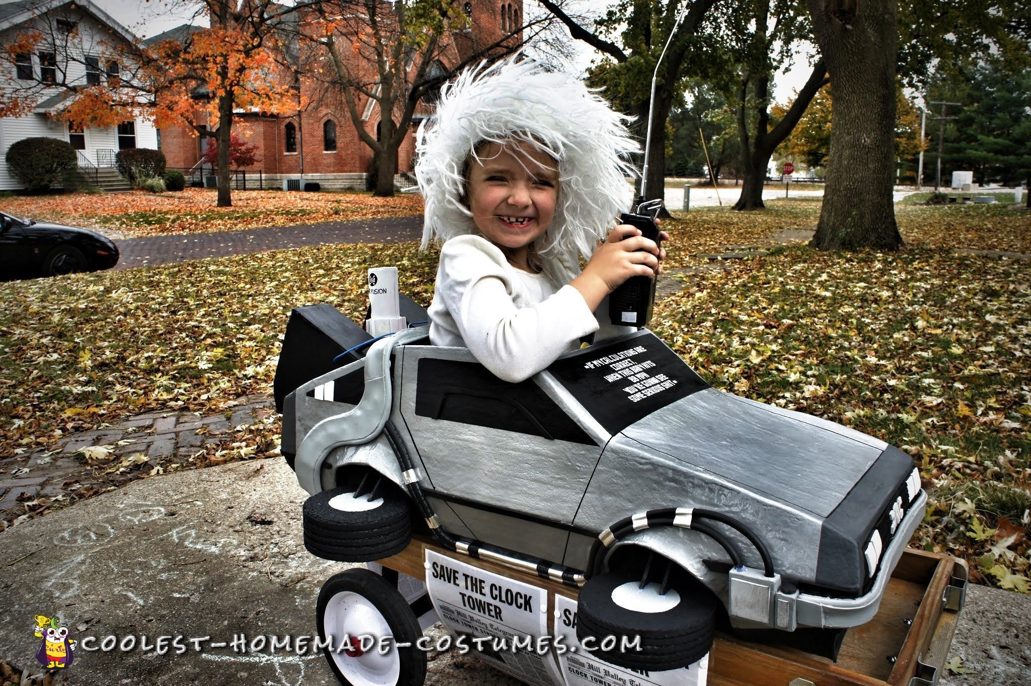 Awesome Homemade Back to the Future Doc Brown and Delorean Costume