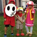 Cool Mario Brothers Costumes: Captain Toad, Toadette and Shy Guy