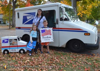 Cool Mail Carrier and Postage Stamp Couple Costume