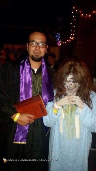 Linda Blair Exorcist and Priest Couple Costume