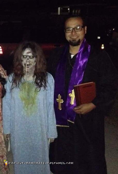 Linda Blair Exorcist and Priest Couple Costume