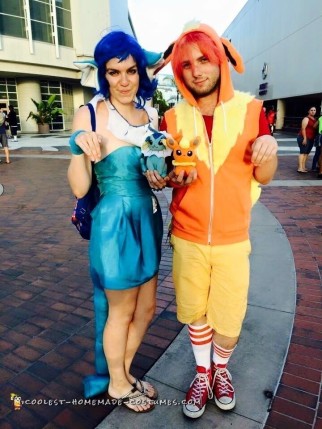 Pokemon in Love: Vaporeon and Flareon Couple Costume