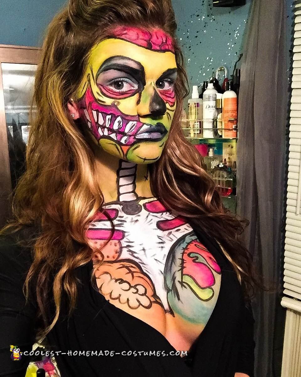 Pop Art Zombie Makeup and Costume
