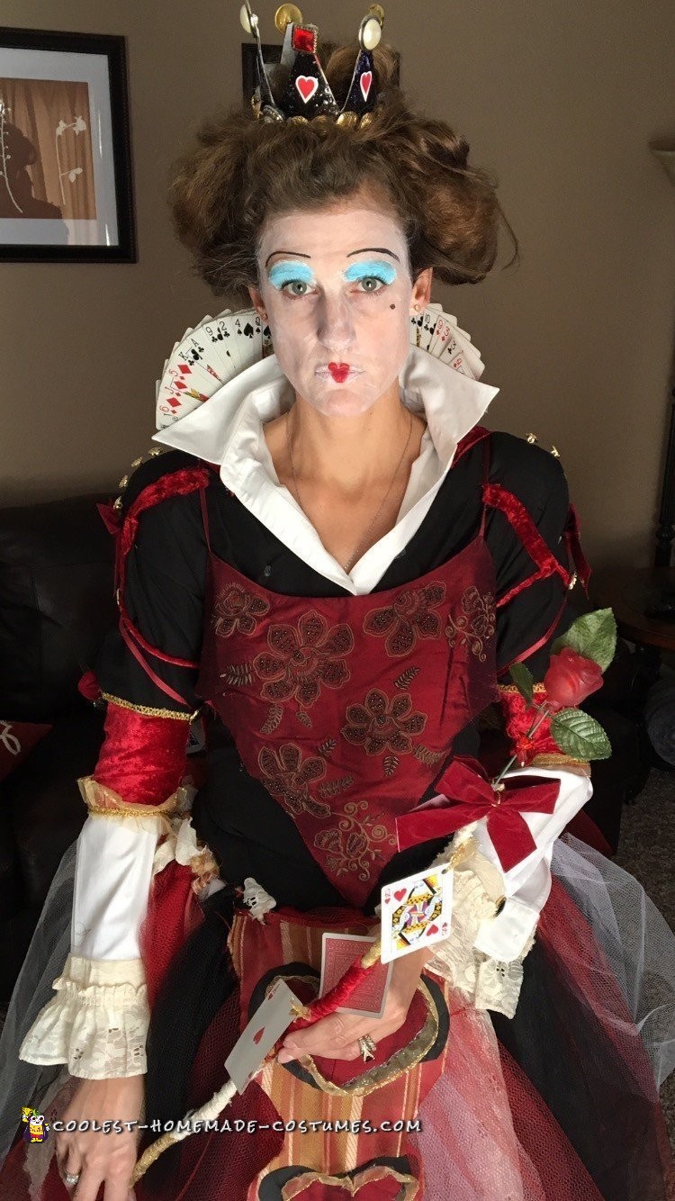 Red Queen of Hearts Costume from 100% Recycled/Thrift Shop Finds