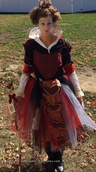 Red Queen of Hearts Costume from 100% Recycled/Thrift Shop Finds