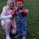 Simple Yet Scary Chucky and His Bride Mother and Son Costumes