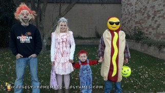 Simple Yet Scary Chucky and His Bride Mother and Son Costumes