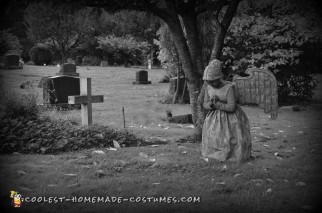 Super Creepy Stone Angel Statue Costume for a Little Girl