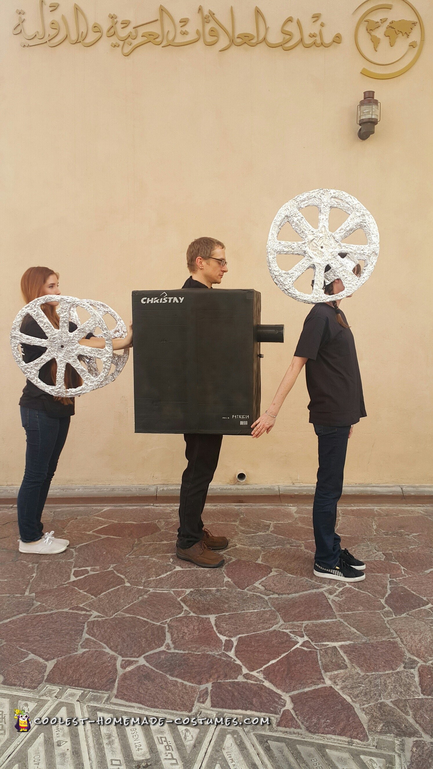 Halloween just got REEL - Projectionist Movie Camera and Reel Group Costume