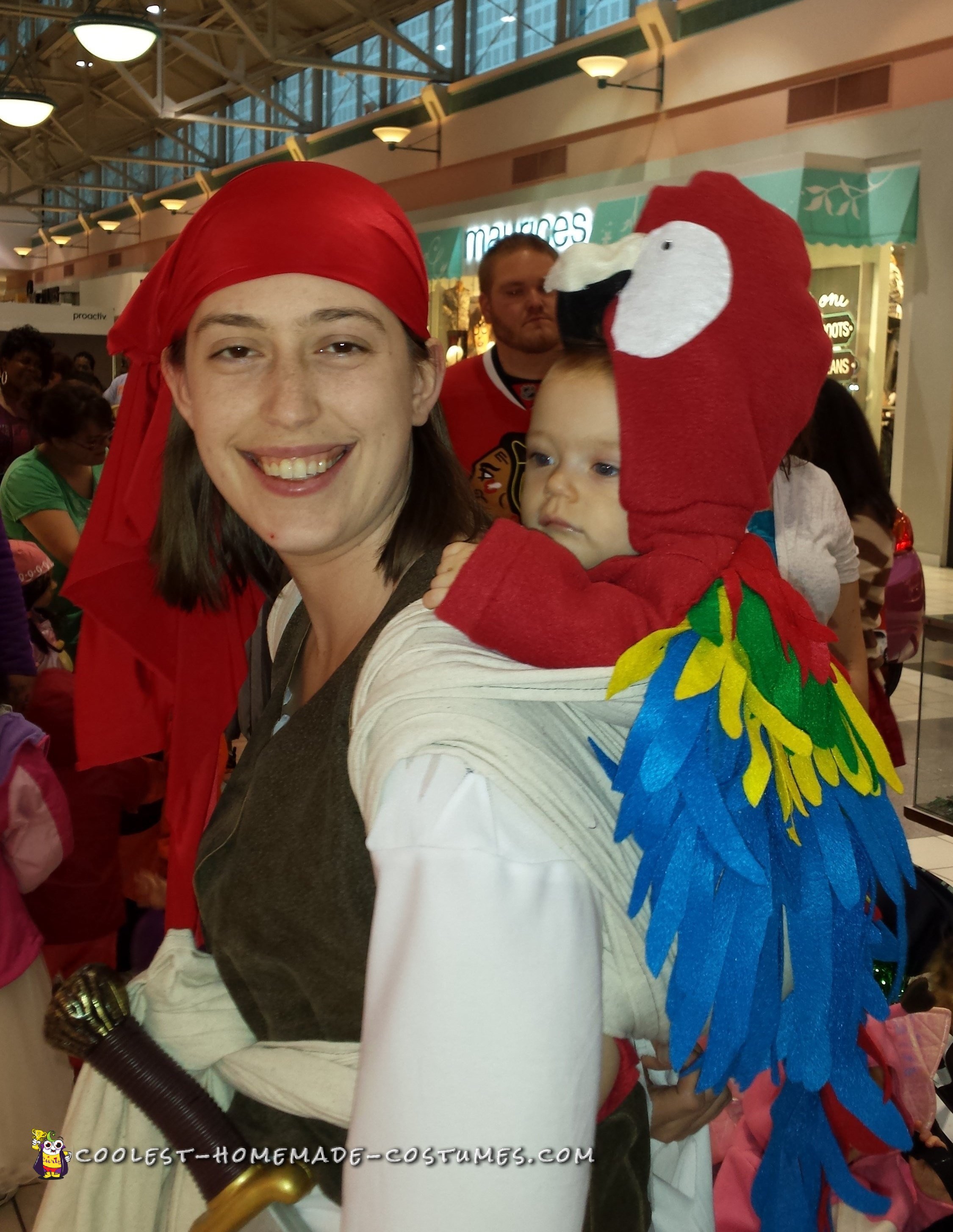 Babywearing Pirate and Parrot Costume