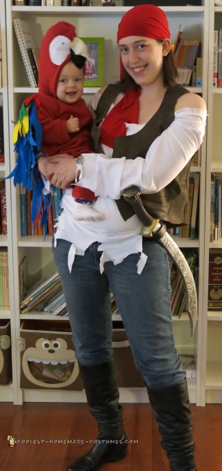 Babywearing Pirate and Parrot Costume