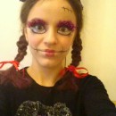 Creepy Doll Costume and Makeup for a Teenager