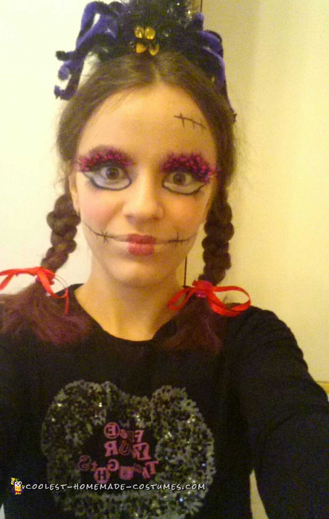 Creepy Doll Costume and Makeup for a Teenager