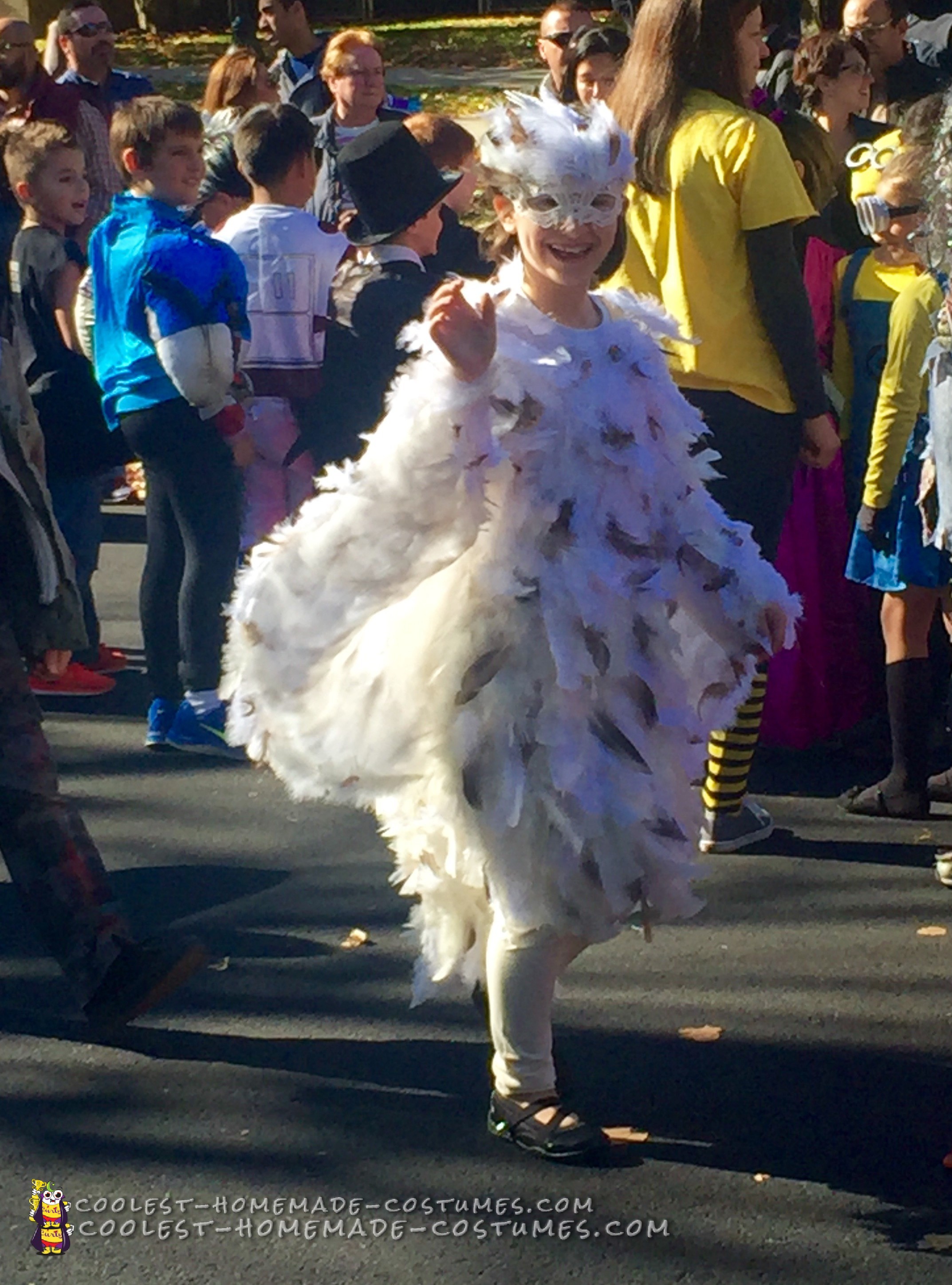 Feathery Snowy Owl Costume for my 8-Year Old Daughter