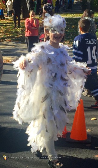 Feathery Snowy Owl Costume for my 8-Year Old Daughter