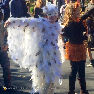 Feathery Snowy Owl Costume for my 8-Year Old Daughter