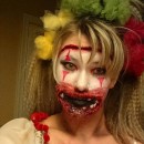 Female Twisty the Clown Costume and Makeup from American Horror Story