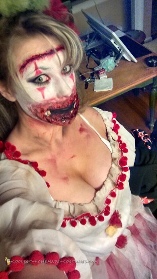 Female Twisty the Clown Costume and Makeup from American Horror Story