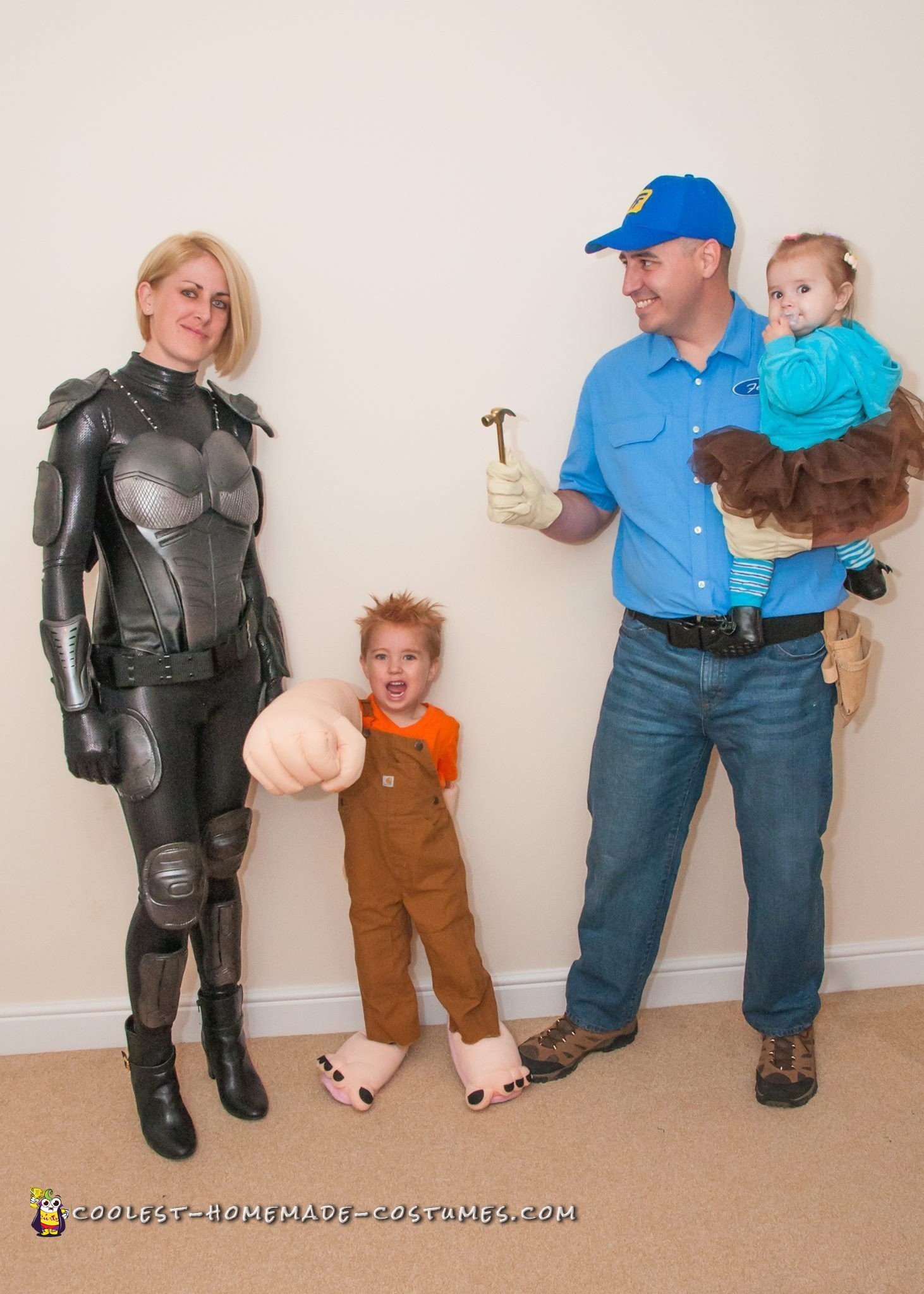 Homemade Wreck-It Ralph Family Costumes