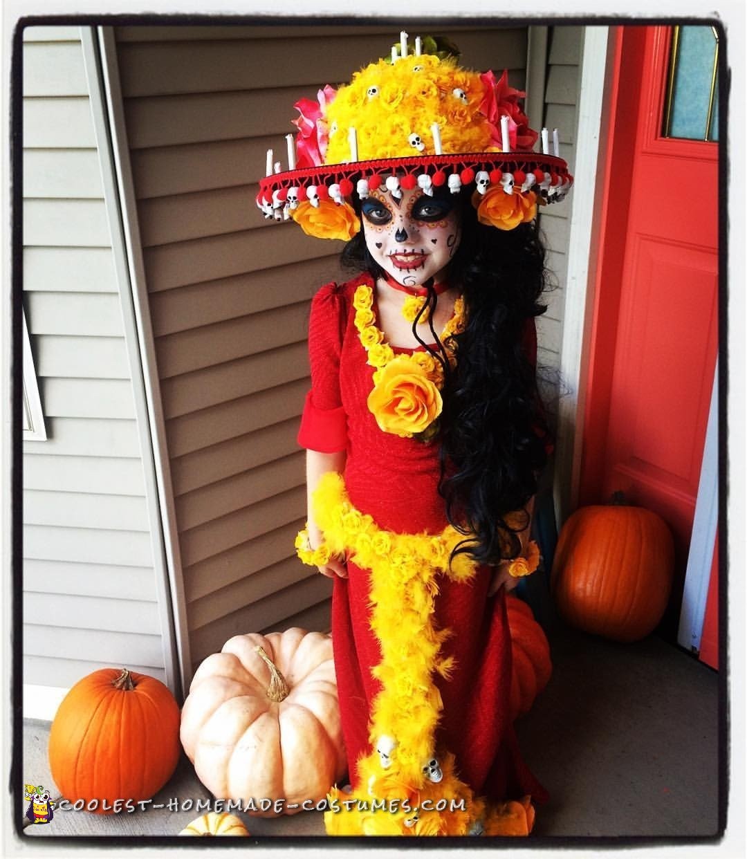 Pretty Dia De Los Muertos Costume for a Girl