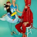 Life Aquatic Family with Jacques Cousteau Baby Scuba, Ocean Mom and Giant Squid Dad
