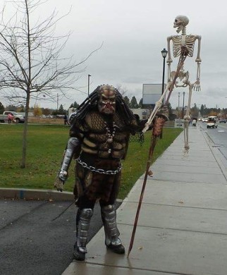 Predator Costume Made of Recycled Parts