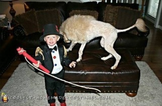Cutest Toddler Lion Tamer Costume and Lion Dog