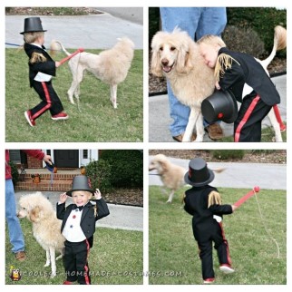 Cutest Toddler Lion Tamer Costume and Lion Dog