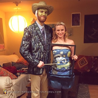 Homemade Van Gogh and Starry Night Creative Couple Costume