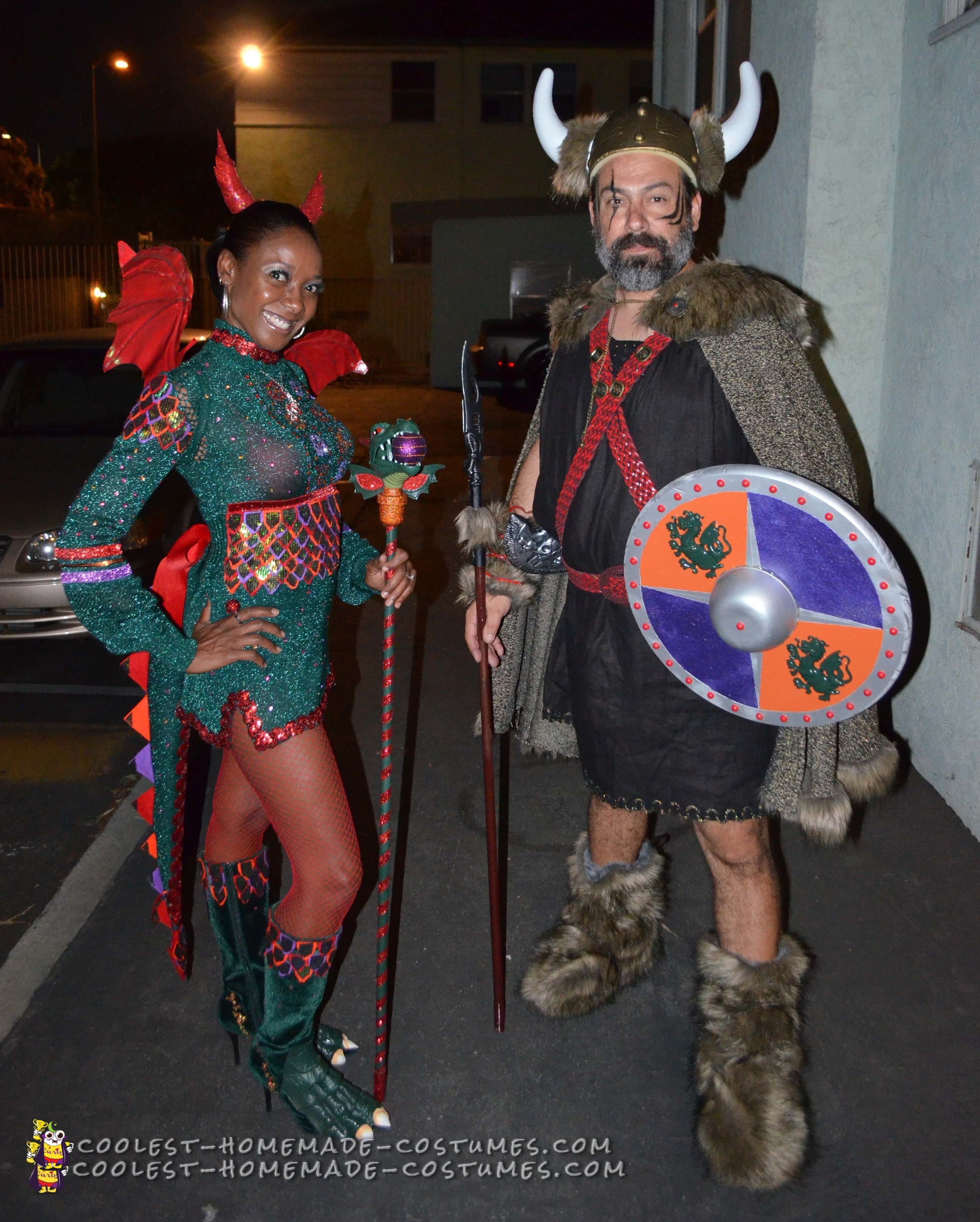 Viking and Dragon Love Couple Costume