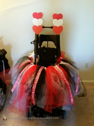 Wheelchair Princess of Hearts Costume with Heart Escort