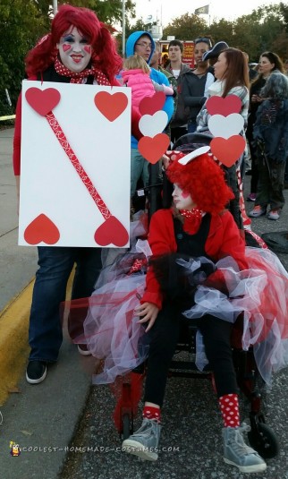 Wheelchair Princess of Hearts Costume with Heart Escort