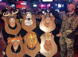 Hunter's Trophy Wall Taxidermy Group Costume