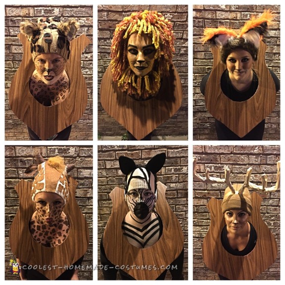 Hunter's Trophy Wall Taxidermy Group Costume