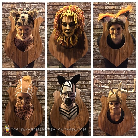 Hunter's Trophy Wall Taxidermy Group Costume