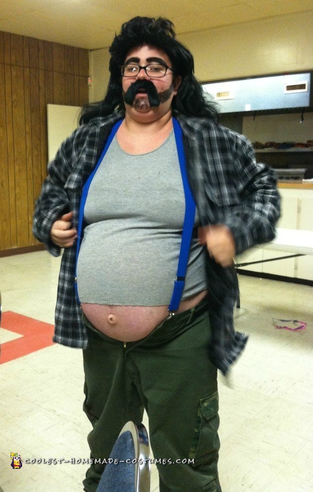 Beer Belly Hillbilly Costume Idea for a Pregnant Woman