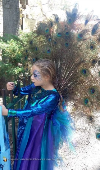 Coolest Recycled Peacock Halloween Costume