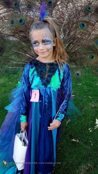 Coolest Recycled Peacock Halloween Costume
